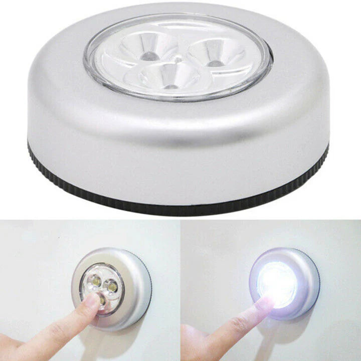 Led Tap Light, Stick On Push Button Touch Lights Battery Powered Lights For Closets, Under Cabinets,