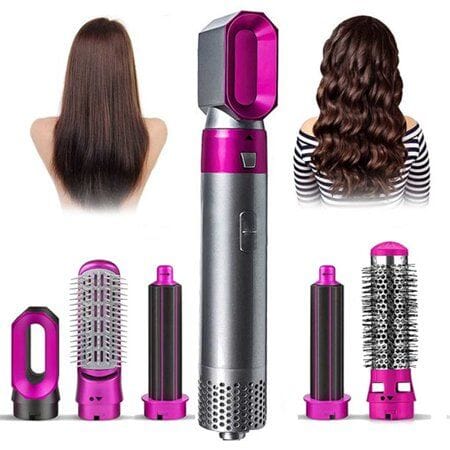 5 IN 1 HAIR DRYER HOT COMB hair Curler and straightner Mstore4u 