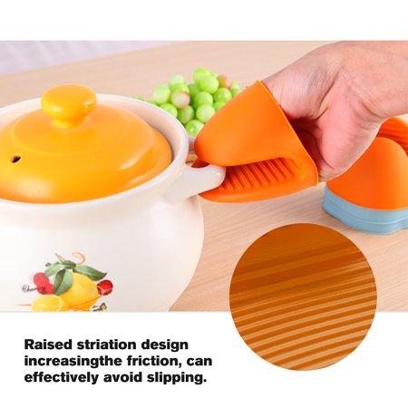 Silicone Heat Resistant Gloves Clips Insulation Non Stick Anti-slip Pot Bowel Holder