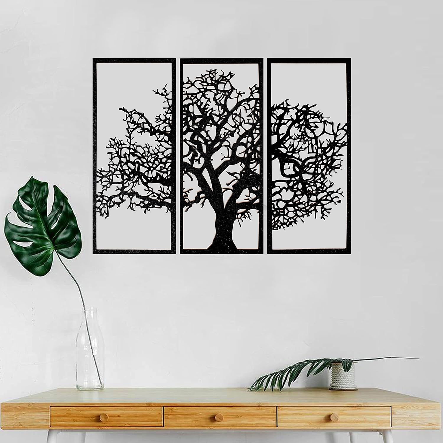 Wall Decor Tree in 3 panels 3 panel tree decor