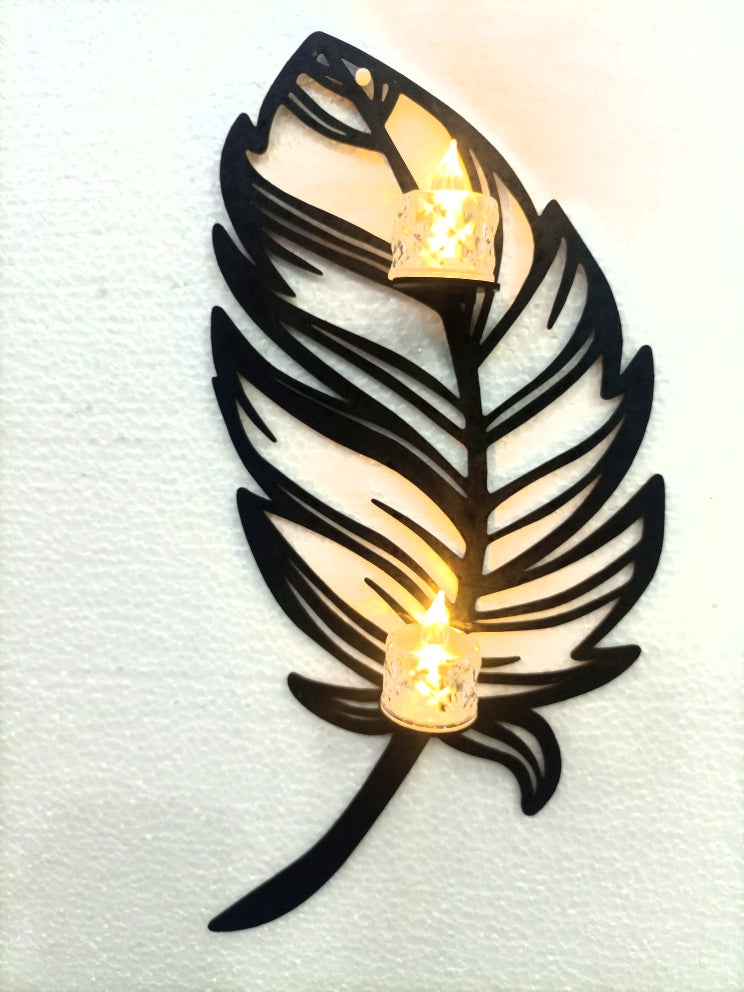 Leaf Candle Holder Wall Decorations Mdf Material