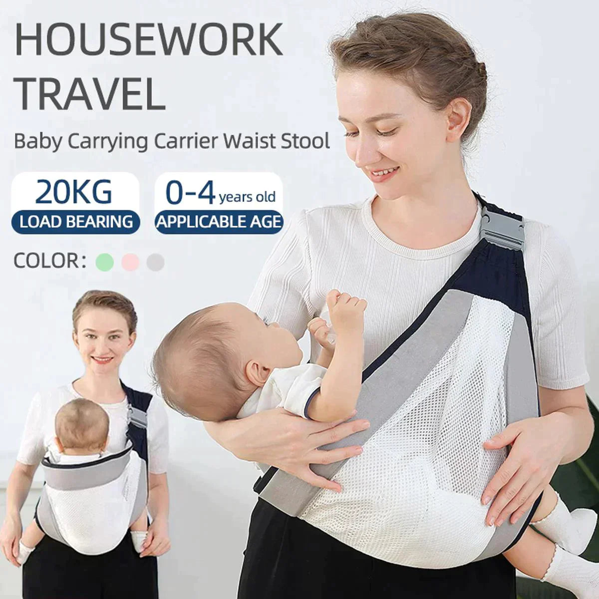 Baby Carrier Ergonomic Baby Strap (Random Color) BABY & TOYS Mstore4u 