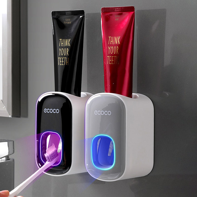 Automatic Toothpaste Dispenser & Toothbrush Holder